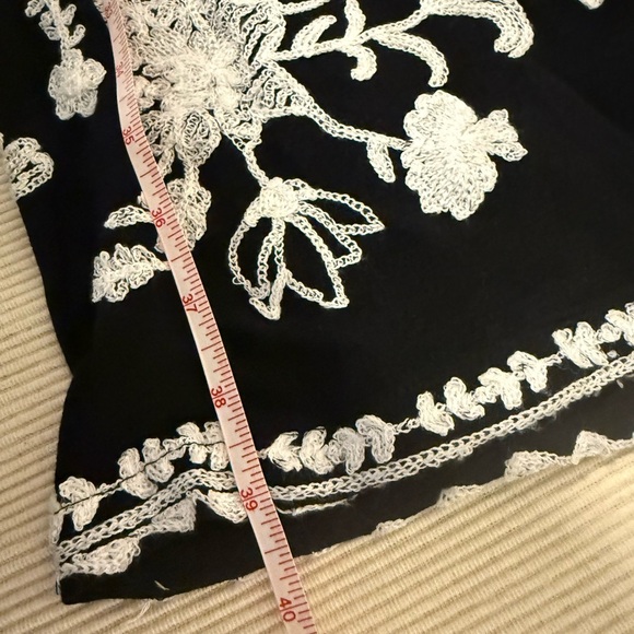 LIV Los Angeles Black Embroidered Palazzo Pants Wide Leg Boho Festival S - Picture 3 of 10